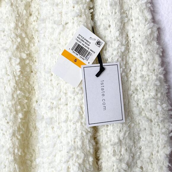 1. State Antique White Golden Hour Drape Front Cardigan NWT Womens Size Small - Picture 7 of 7